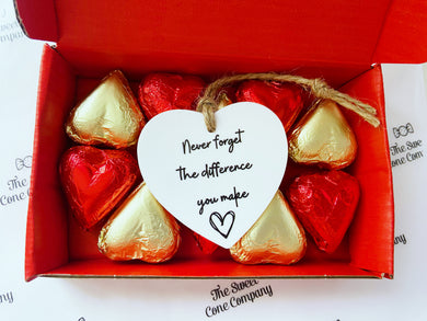 Never Forget The Difference You Make - Chocolate Hearts Gift